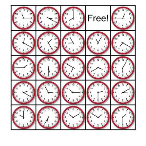 Telling Time Bingo Free Printable