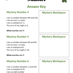 Mystery Math Packet cover sheet