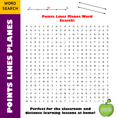 points lines planes word search
