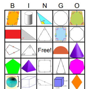 geometry shape bingo